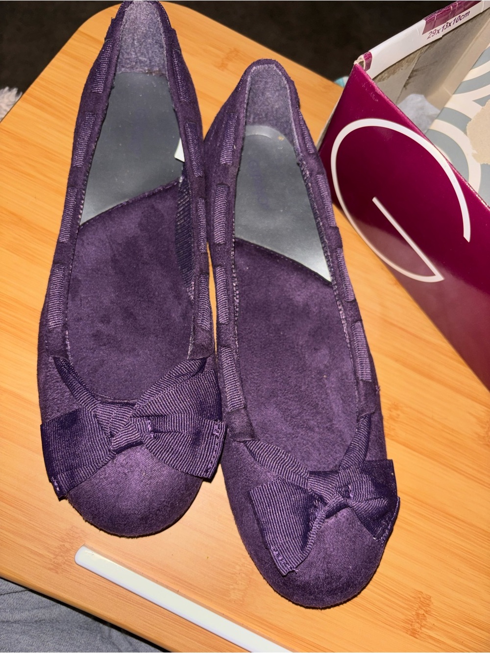 Gitano Purple Suede Bow Flats